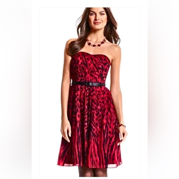 Silk Leopard Chiffon Cocktail Dress - Picture 1 of 8